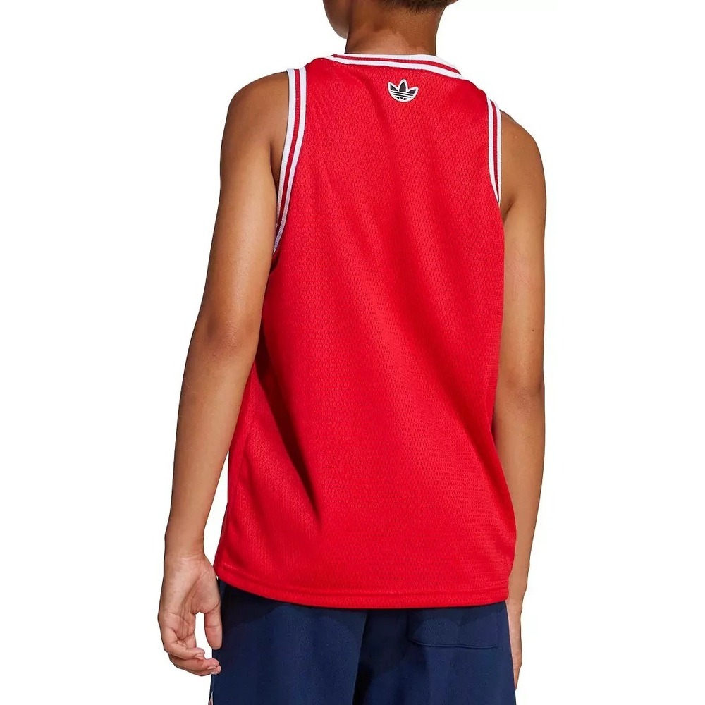 Boy's Youth Adidas Size L - Trefoil Logo Mesh Lined Jersey Tank Top NEW - Picture 2 of 6